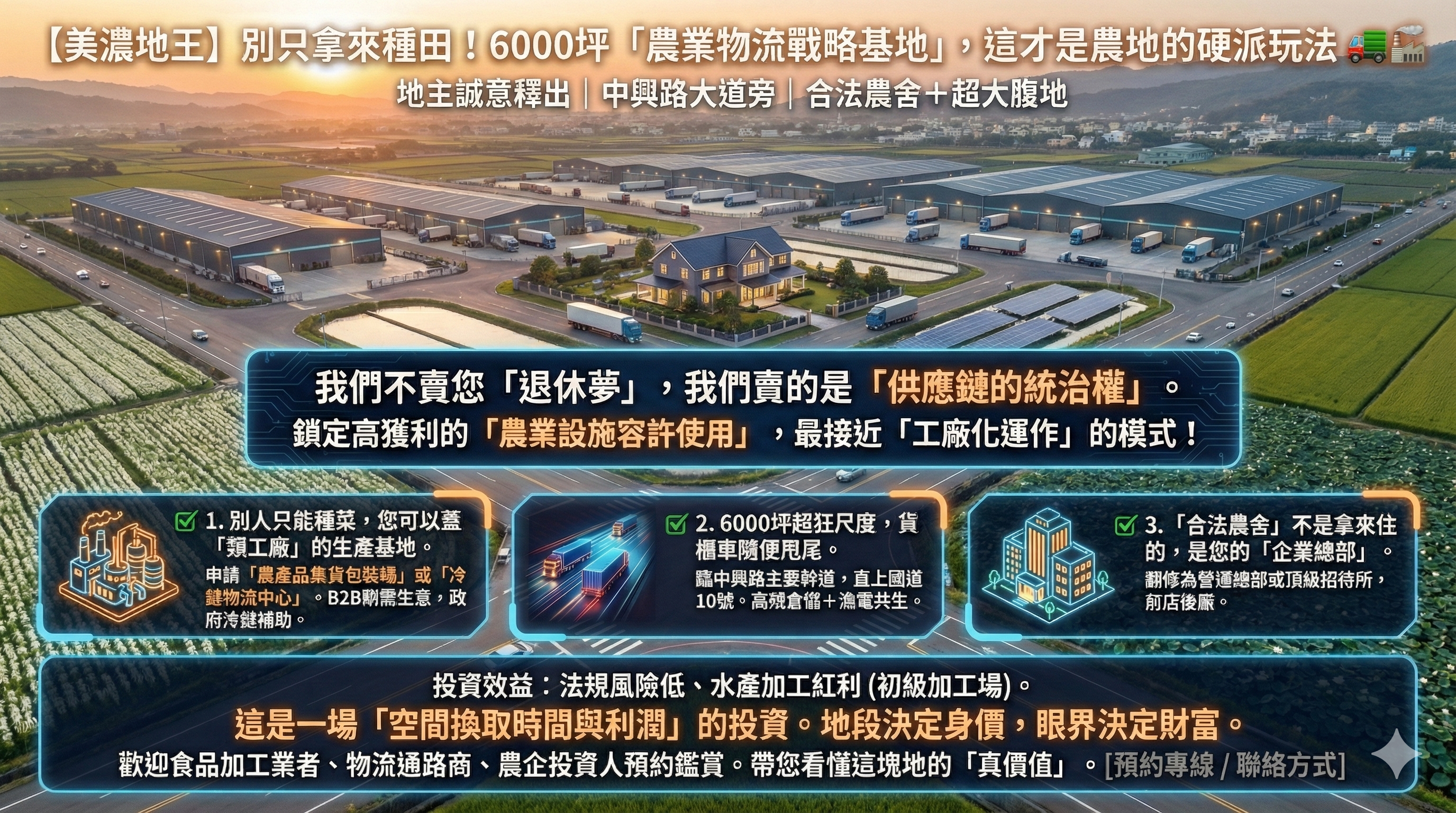 【美濃地王】別只拿來種田！6000坪「農業物流戰略基地」，這才是農地的硬派玩法 🚛🏭