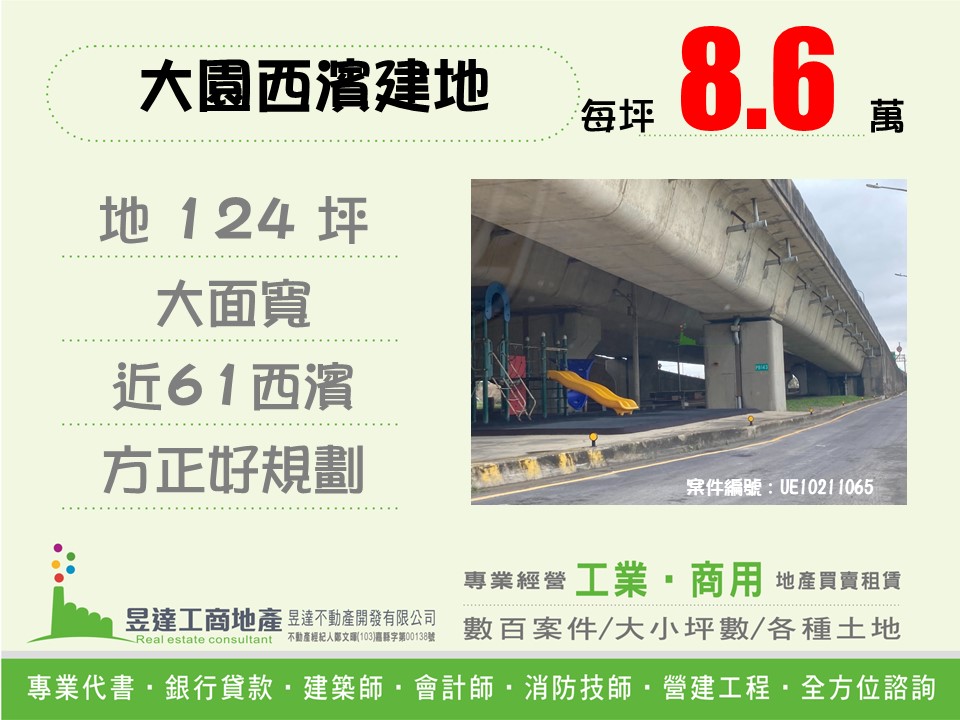 大園西濱建地【昱達工商地產】
