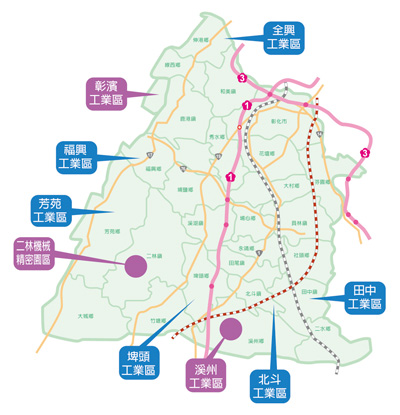 芳苑近61號道，76號往西延伸道路千坪工業廠房