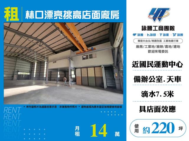 林口漂亮挑高店面廠156