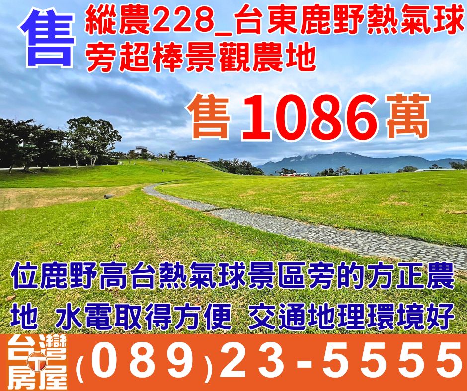 縱農228_台東鹿野熱氣球旁超棒景觀農地