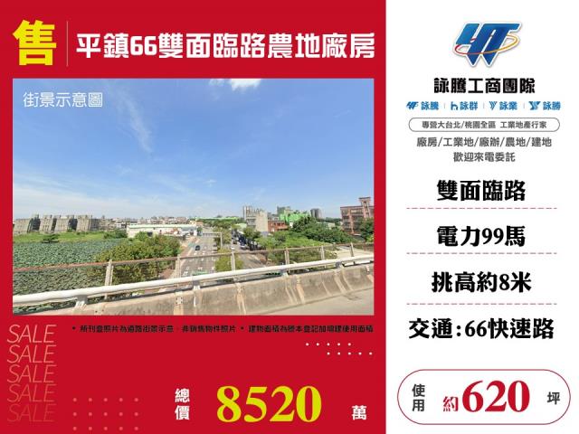 平鎮66雙面臨路農地廠房123