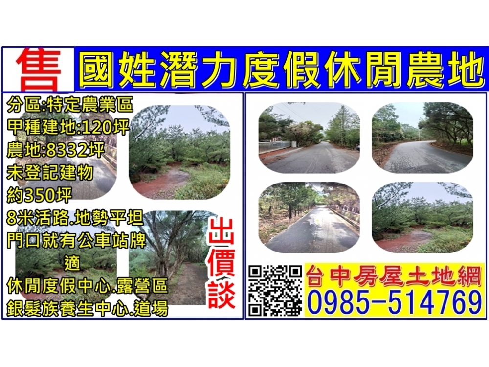 國姓潛力度假休閒農地+建地